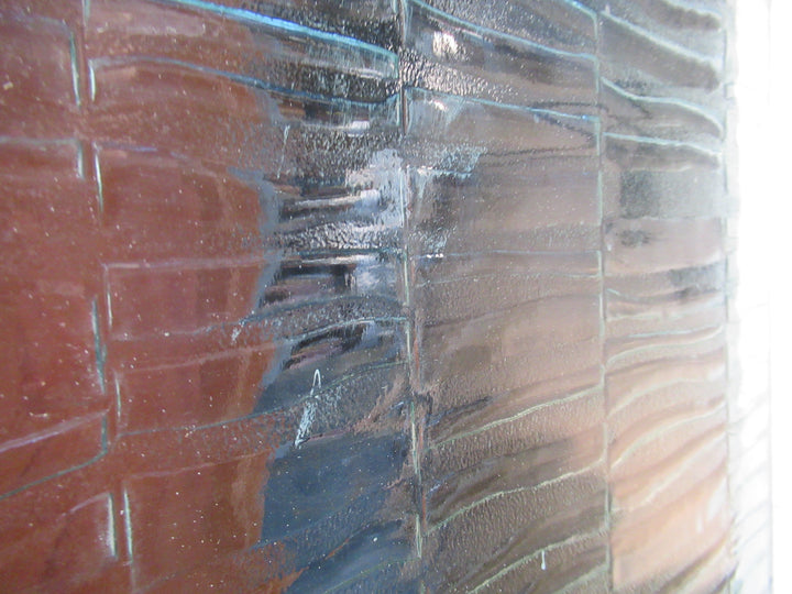 Entrance 1 Lite White Painted Door with Bark patterned Glass -  1980H x 850W