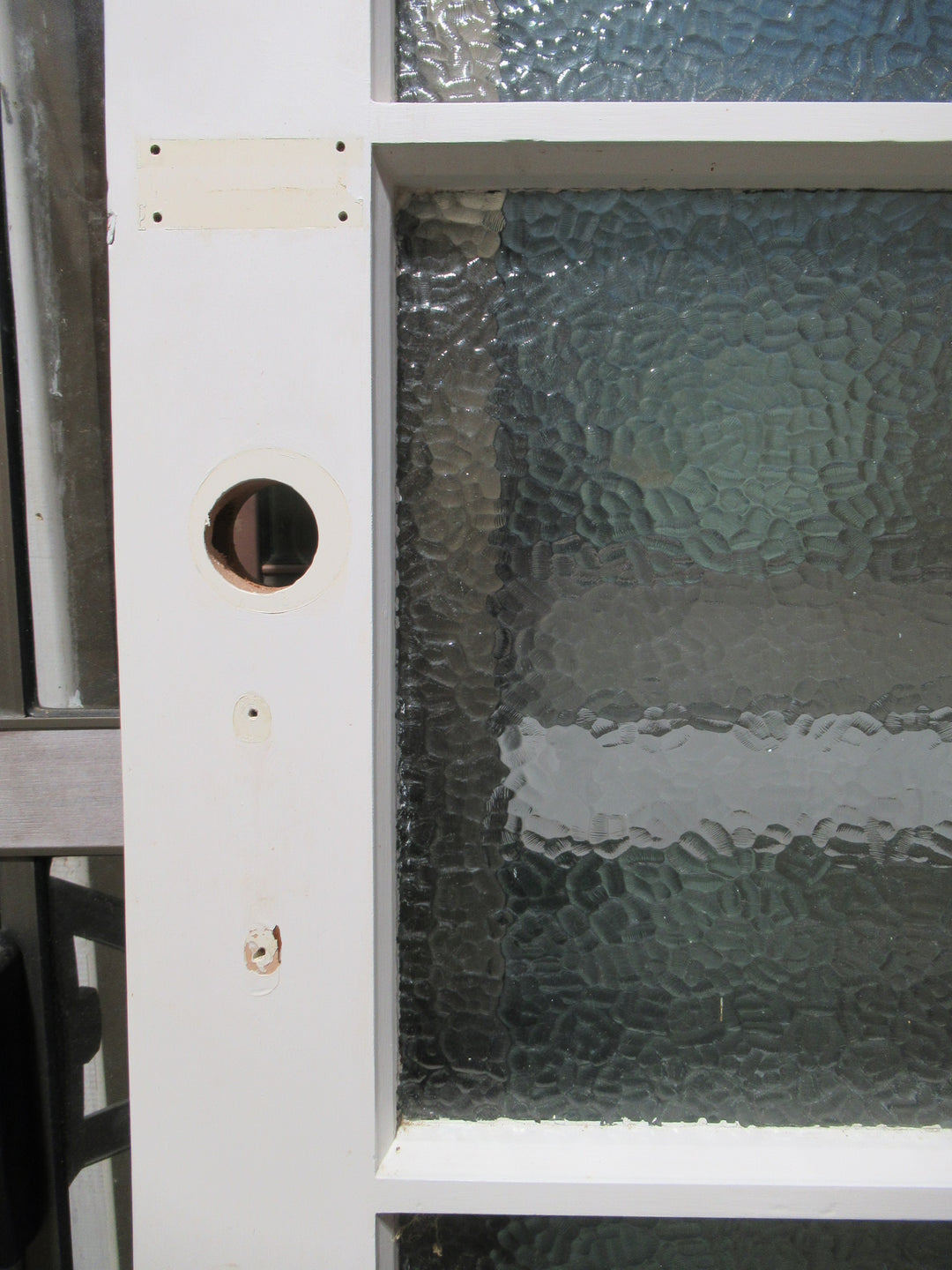 4 Lite Arctic Glass & Wooden Door with Cat Flap 1980H x 860W x 45D