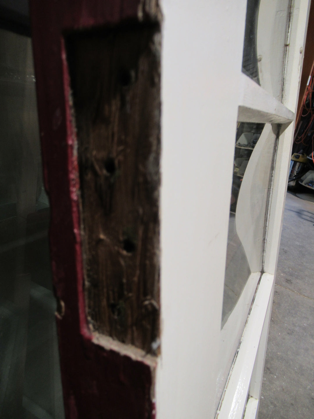 Rare Bow Glass 70's Retro 4 Lite Door  2055H x 860W x 45D