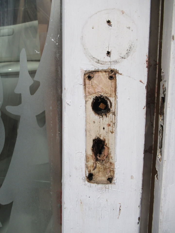 French Door with Etched Glass of Whimsical Deer 1970H x 810W x 45D