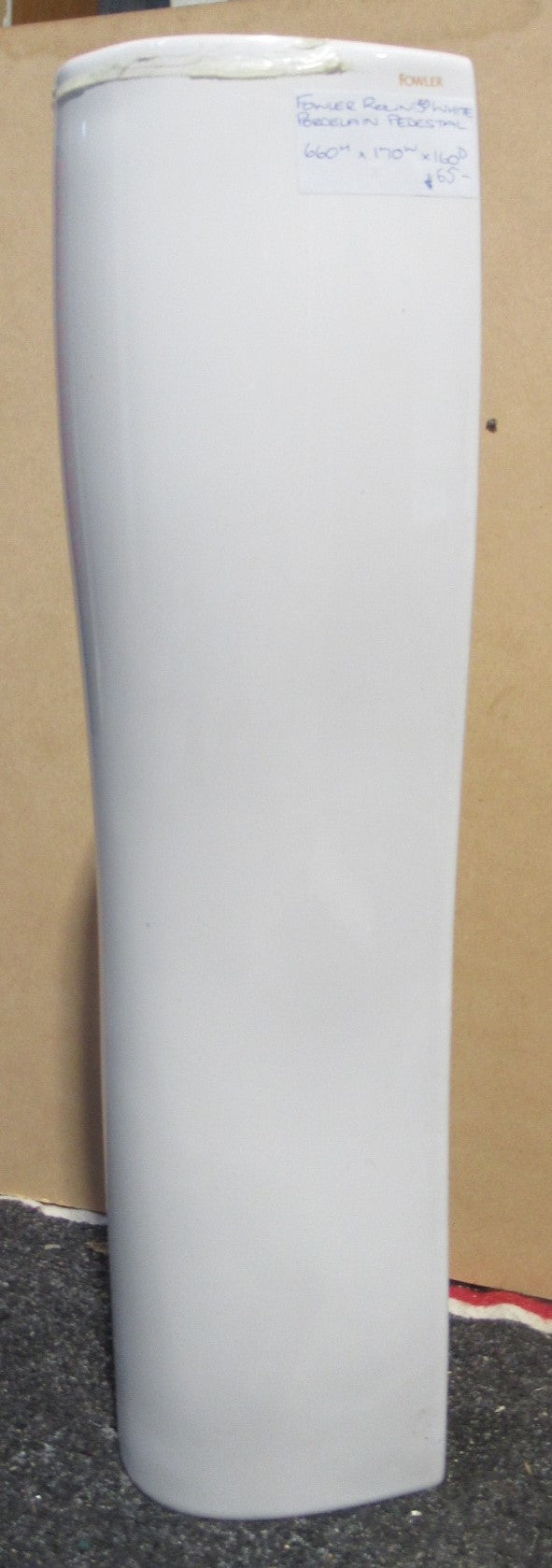 Fowler Rounded White Porcelain Pedestal   660H x 170W x 160D
