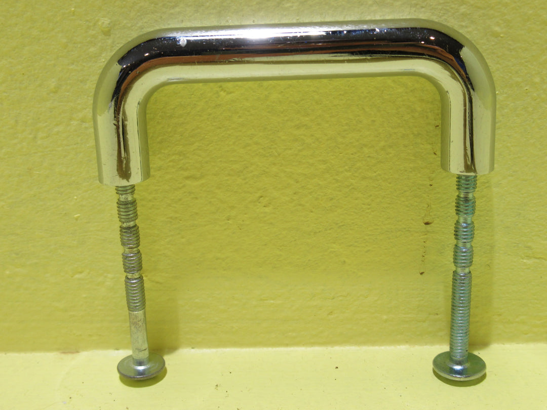 Chrome D Pull Handle   75L x 30H x 10 Dia   Hole Distance 65mm