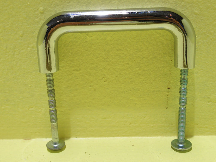 Chrome D Pull Handle   75L x 30H x 10 Dia   Hole Distance 65mm