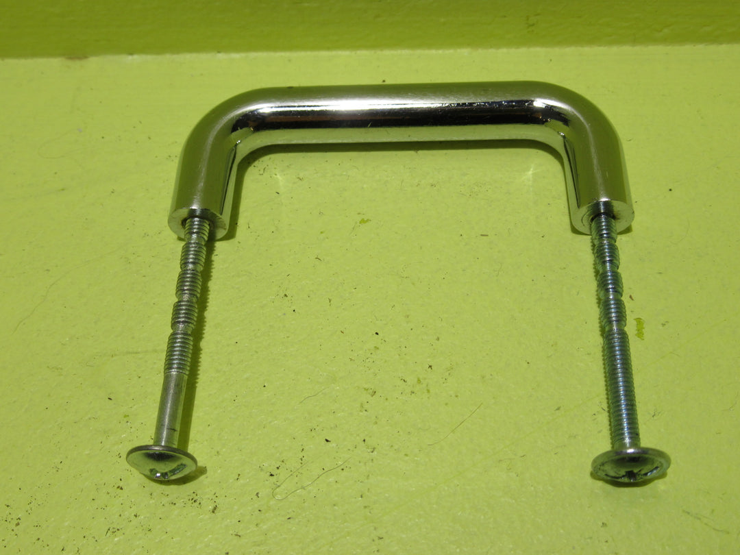 Chrome D Pull Handle   75L x 30H x 10 Dia   Hole Distance 65mm