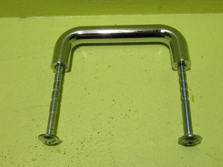 Chrome D Pull Handle   75L x 30H x 10 Dia   Hole Distance 65mm