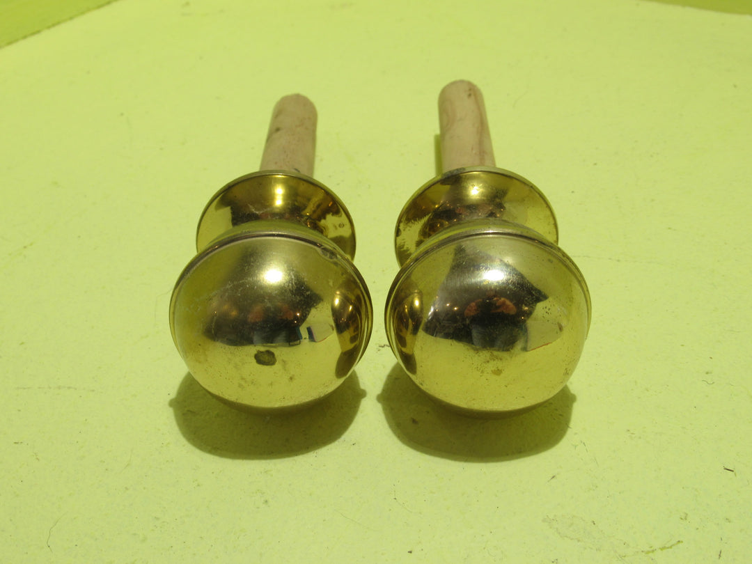 Brass Door Knob Style 50Dai  x 50-100L Wooden Curtain Rod Finial