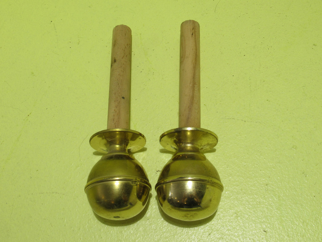 Brass Door Knob Style 50Dai  x 50-100L Wooden Curtain Rod Finial