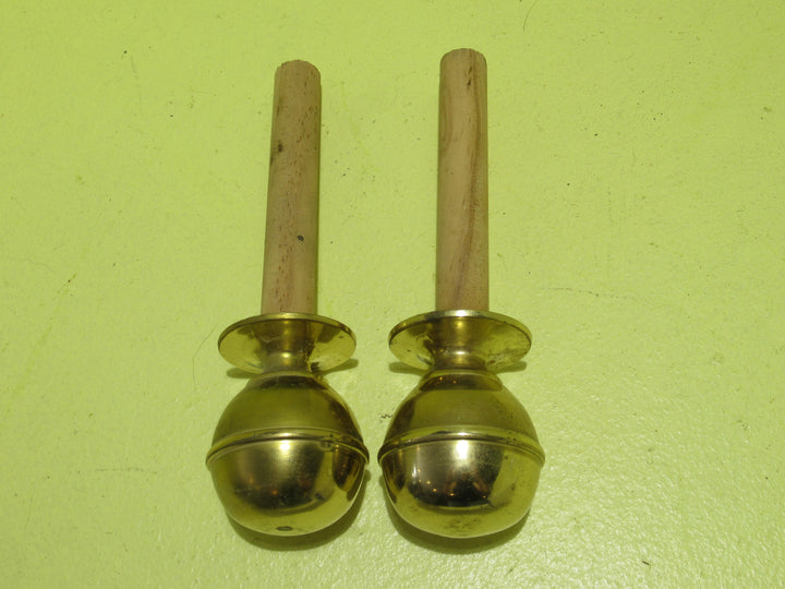 Brass Door Knob Style 50Dai  x 50-100L Wooden Curtain Rod Finial