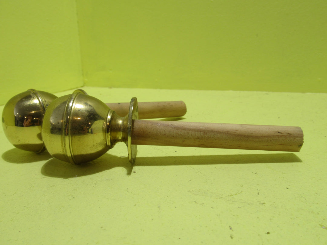 Brass Door Knob Style 50Dai  x 50-100L Wooden Curtain Rod Finial
