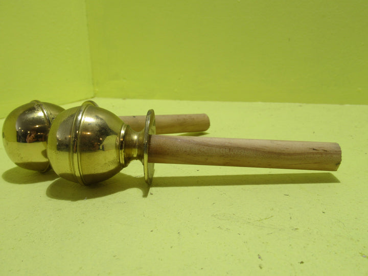 Brass Door Knob Style 50Dai  x 50-100L Wooden Curtain Rod Finial