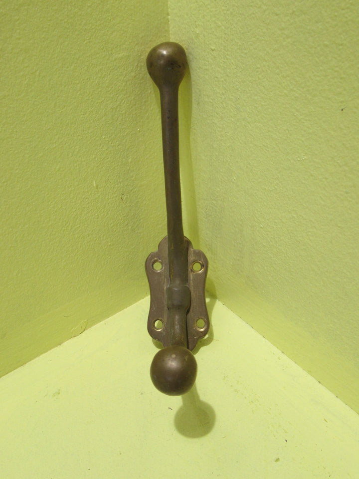 Brass Large Clothing Hook with Knobs 155H x 35W x 90D