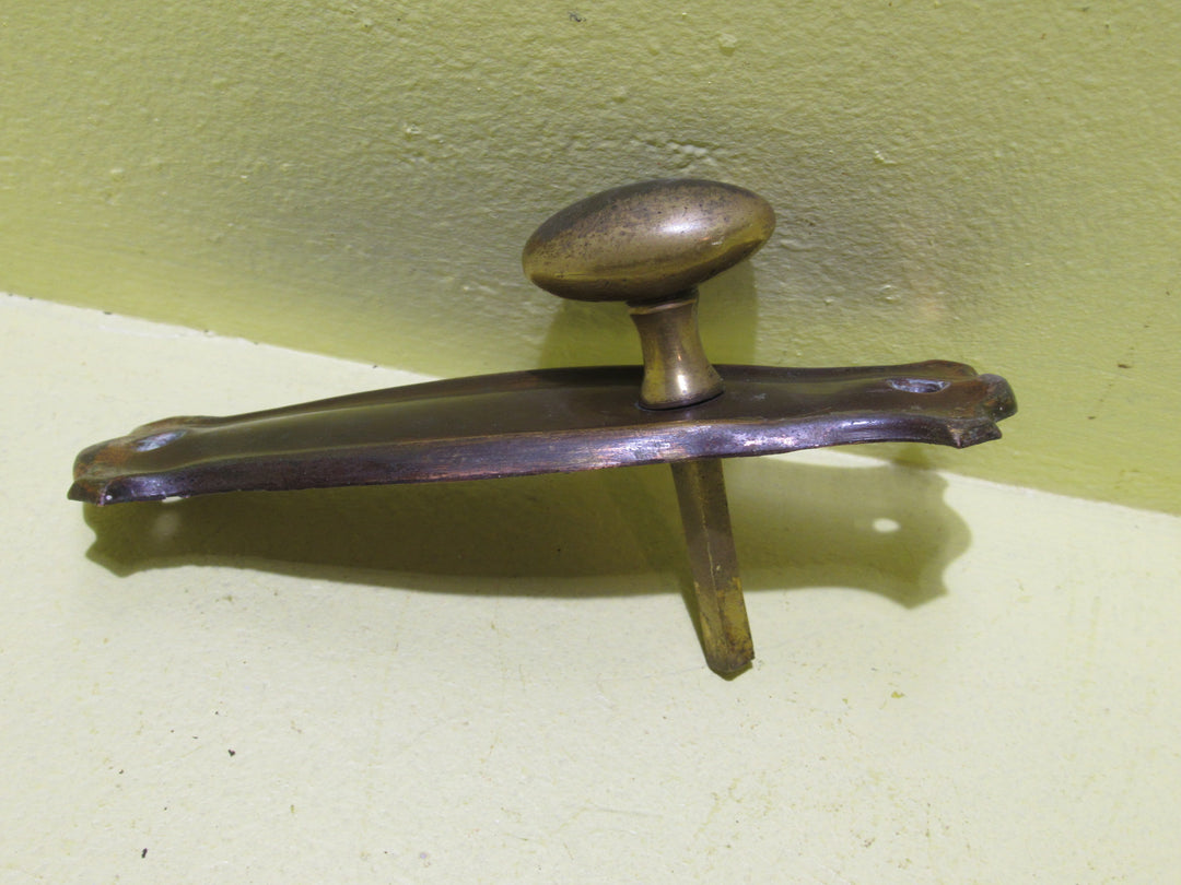 Bungalow Copper & Brass Door Handle   Copper Plate 120L x 40W/Brass Knob 30L x 20W x 30H