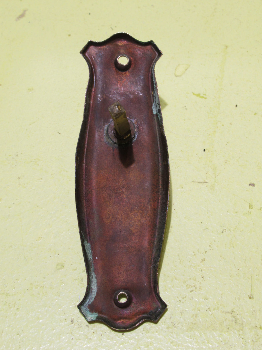 Bungalow Copper & Brass Door Handle   Copper Plate 120L x 40W/Brass Knob 30L x 20W x 30H