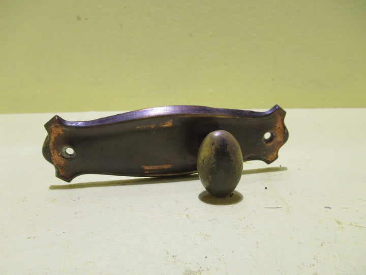 Bungalow Copper & Brass Door Handle   Copper Plate 120L x 40W/Brass Knob 30L x 20W x 30H