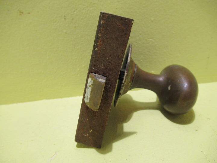 Hallway Door Brass Oval Knob with Lock 73H x 20W x 75D/Knob 60H x 55-35W