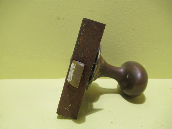 Hallway Door Brass Oval Knob with Lock 73H x 20W x 75D/Knob 60H x 55-35W