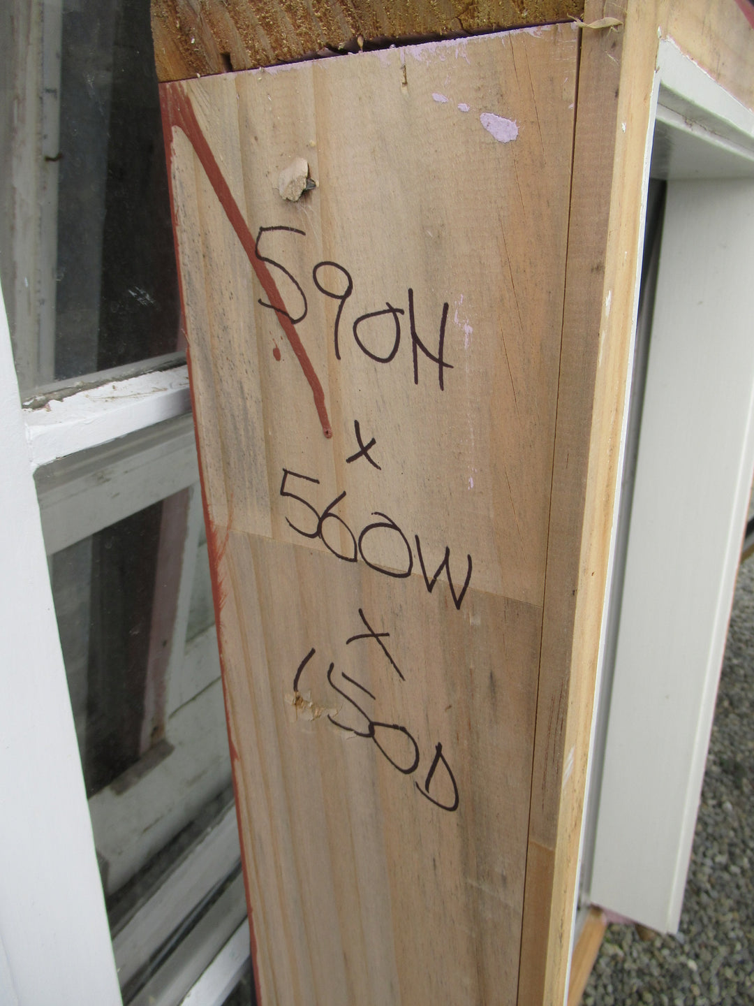 Colonial 4 Lite Awning Wooden Window with Obscure Glass 1090H x 600W x 150D