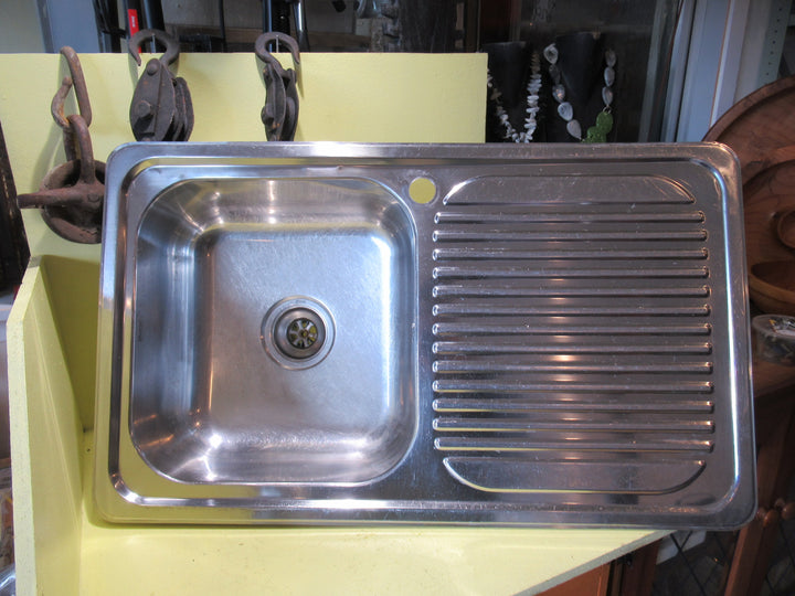 Compact Mercer Kitchen Sink with Drainer 855L x 510W/Bowl 180H x 380W x 400D