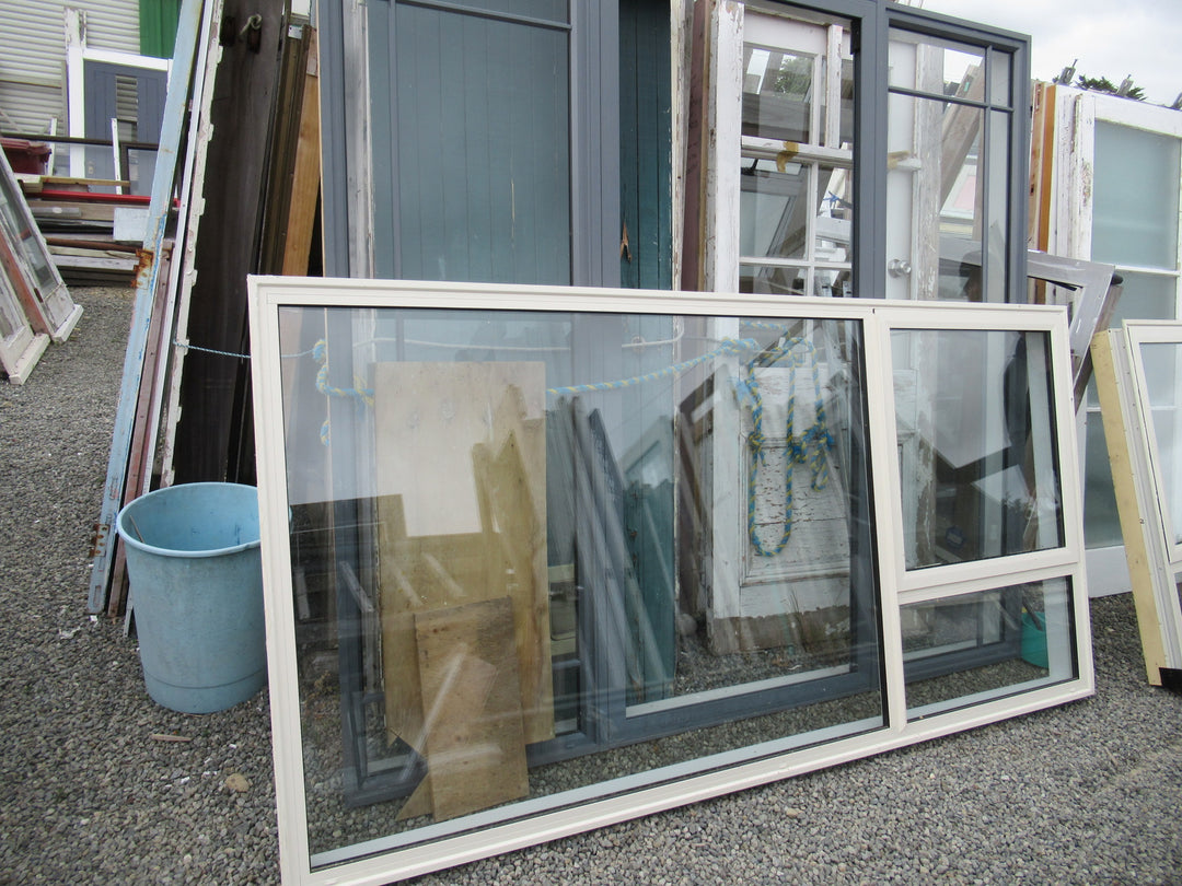Double Glazed 3 Lite/1Opening Almond Aluminium Window 1200H x 2400W x 125D