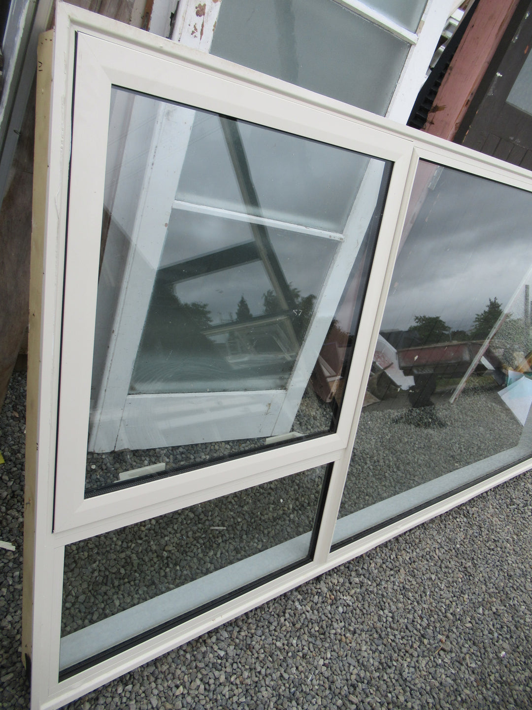 Double Glazed 3 Lite/1Opening Almond Aluminium Window 1200H x 2400W x 125D