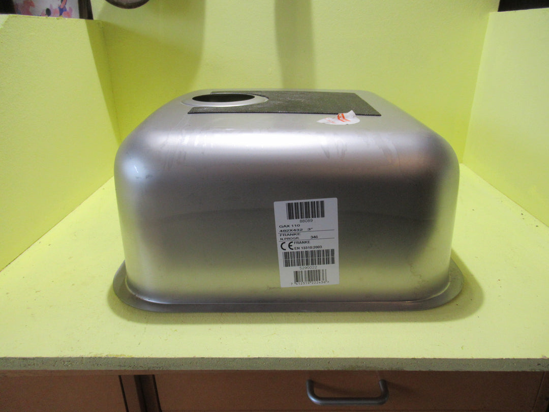 Franke Single Undermounted Large Bowl Sink with Overflow 485L x 435W x 180D