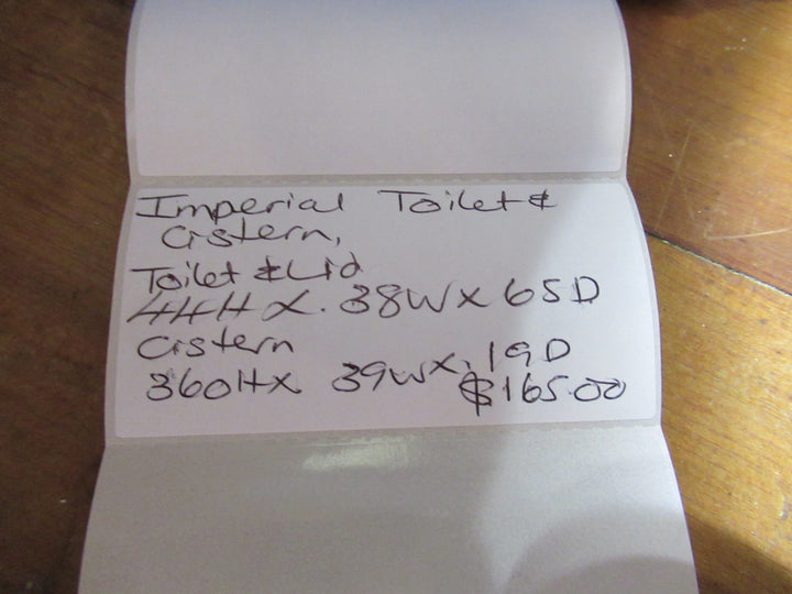 Imperial Toilet & Cistern 440H x 380W x 650D/Cistern 360H x 390W x 190D