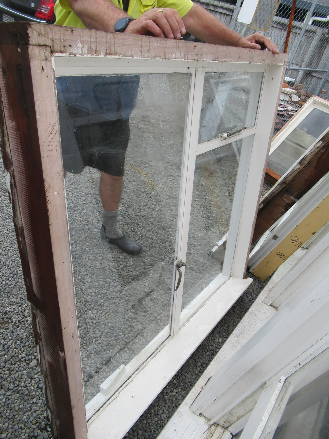 Chapman Taylor Obscure Casment Window with Metal Frame & Brass Hardware