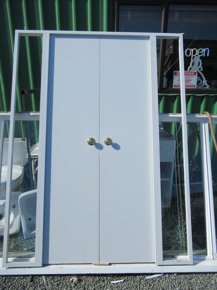 Internal Hollow Core French Doors with Narrow Glass Sidelites 1990 H x 1500W x 70D
