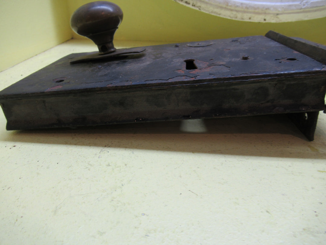 H & T Vaughan Manufacturer Vintage Box Lock with Pull Knob & Keep 230-270W x 140H x 30D