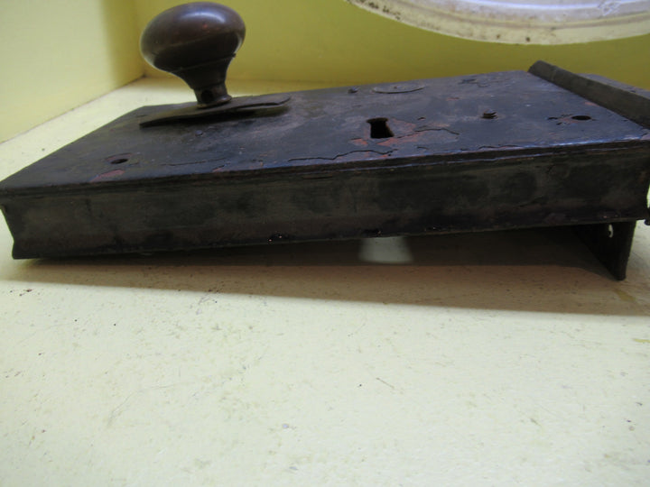 H & T Vaughan Manufacturer Vintage Box Lock with Pull Knob & Keep 230-270W x 140H x 30D