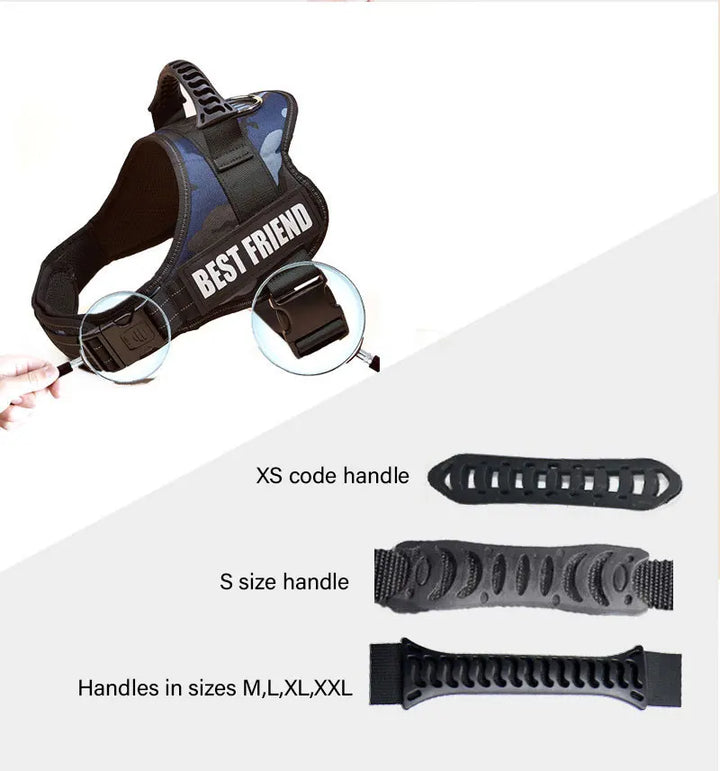 Personalised No Pull Dog Harness with Custom Name and Phone Number Heavy Duty Pet Vest To Prevent Tugging Pulling Choking