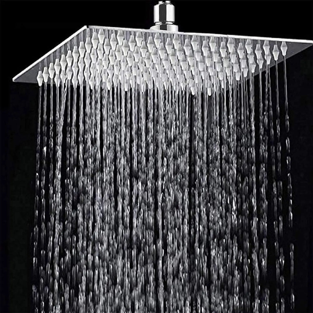KEMAIDI Bathroom Wall Mount Thermostatic Rainfall Shower Faucet Set Chrome Concealed Shower System Waterfall Tub Spout Mixer Tap