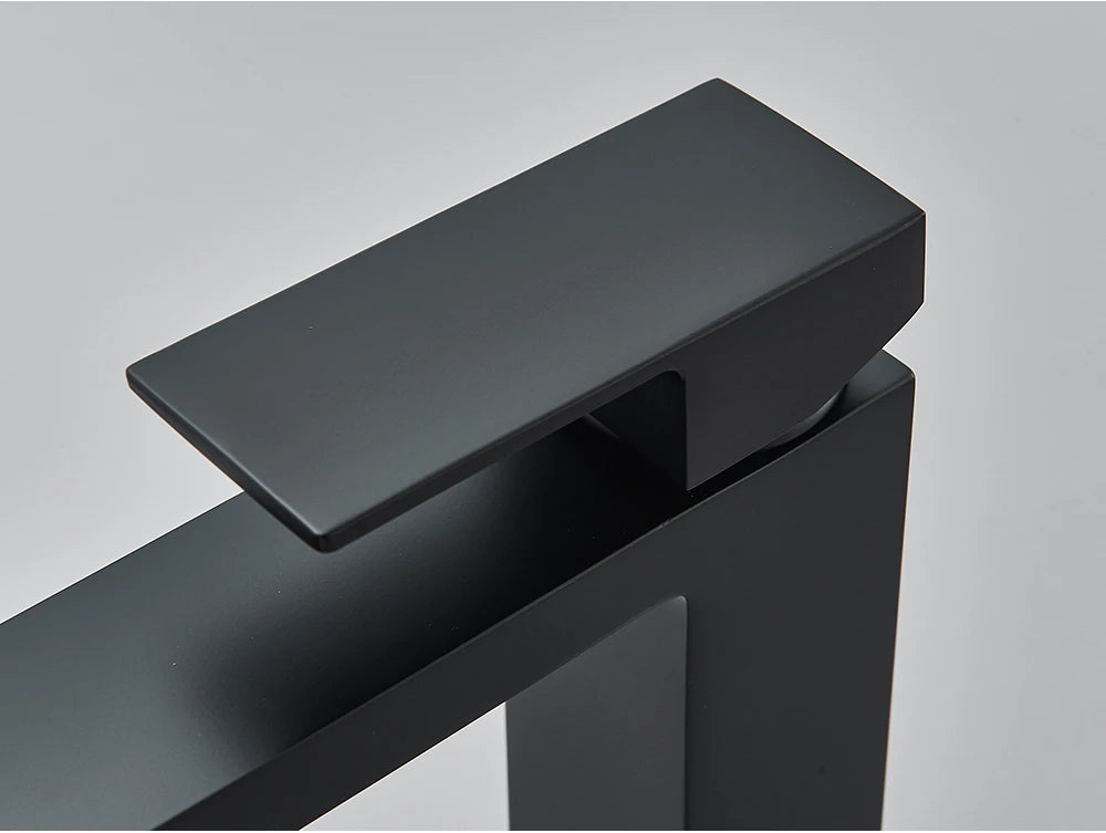 Brushed Nickel Basin Faucet Black Bathroom Faucet Deck Mounted Basin Sink Tap Mixer Hot & Cold Water Stainless Steel Faucet