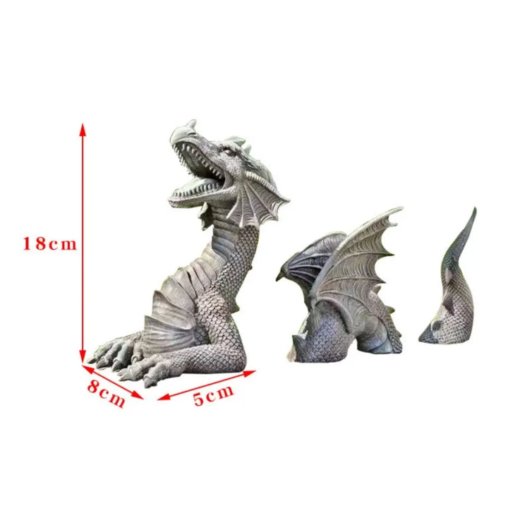 Dragon Resin Lawn Sculpture Gothic Fantasy Character Art Garden