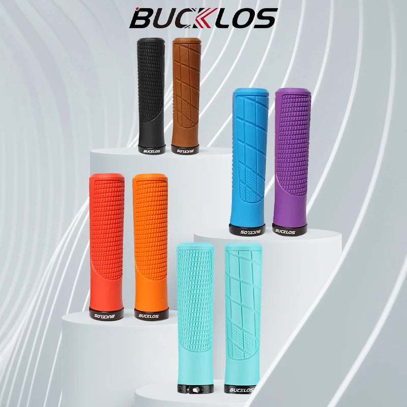 BUCKLOS Bicycle Handlebar Grip Ergonomic Lock on Bike Handle Cover Shock-absorbing Cycling Handles Bar Soft Mtb Grips