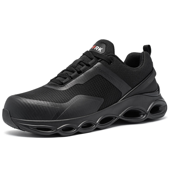 LARNMERN Men Safety Shoes Work Sneakers Steel Toe Shoes High Elasticity Shock Absorption Comfortable Shoe