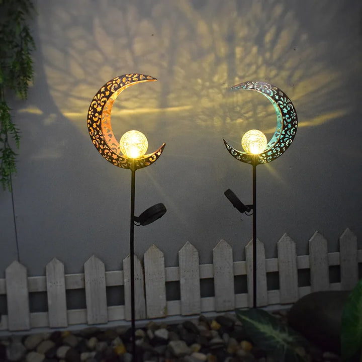 Led Solar Lights Outdoor Waterproof Moon Fairy Lawn Garden Solar Lamps for Pathway Landscape Courtyard  Stakes