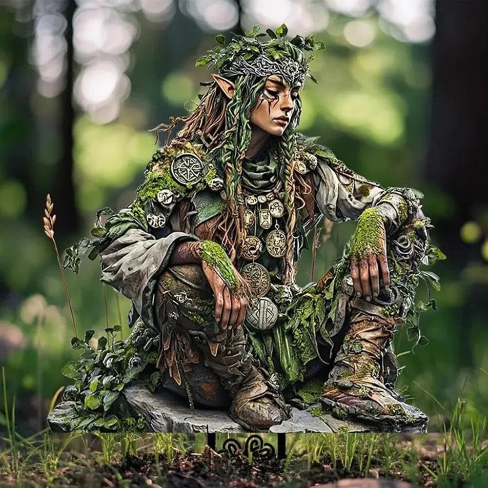 Garden Statues, Tree Elf Yard Sign Acrylic Ground Insert Waterproof Outdoor Decor