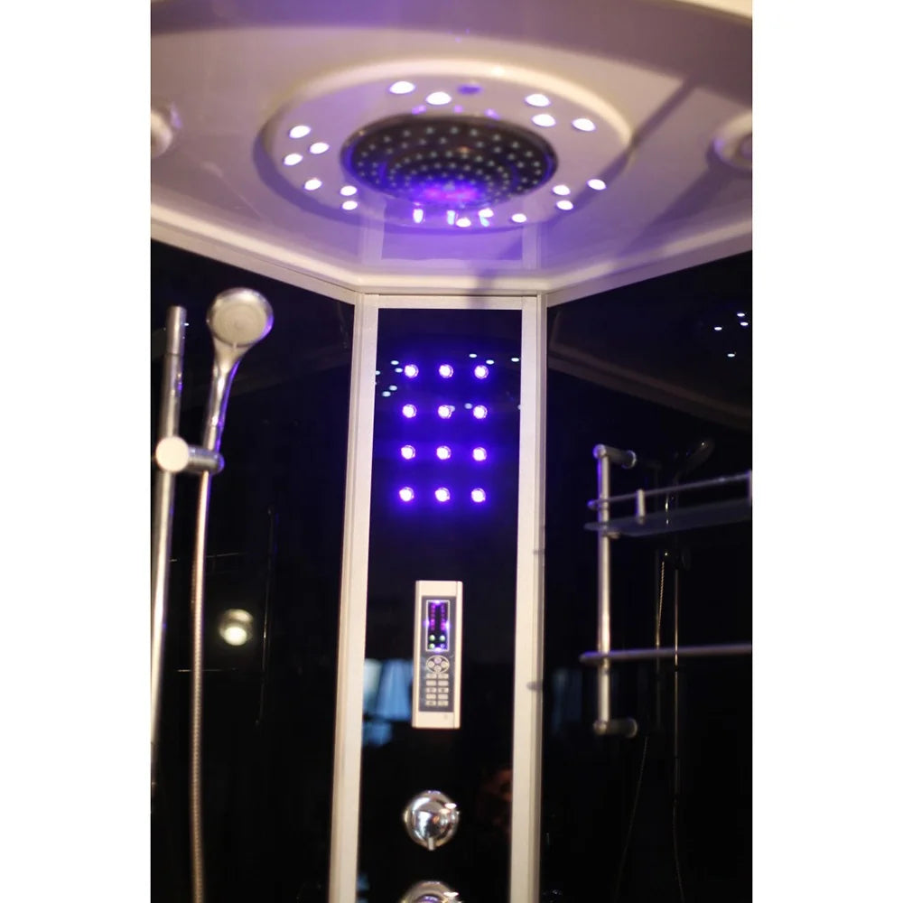 90x90 Corner Bath Room Black Color Design Hydro Massage and Steam Bathroom Shower Cabins