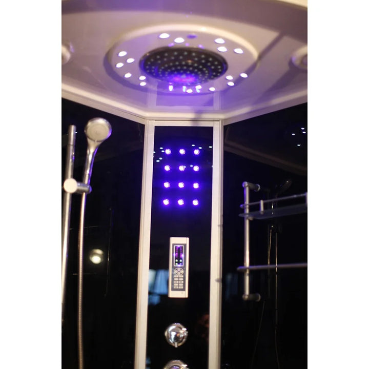 90x90 Corner Bath Room Black Color Design Hydro Massage and Steam Bathroom Shower Cabins