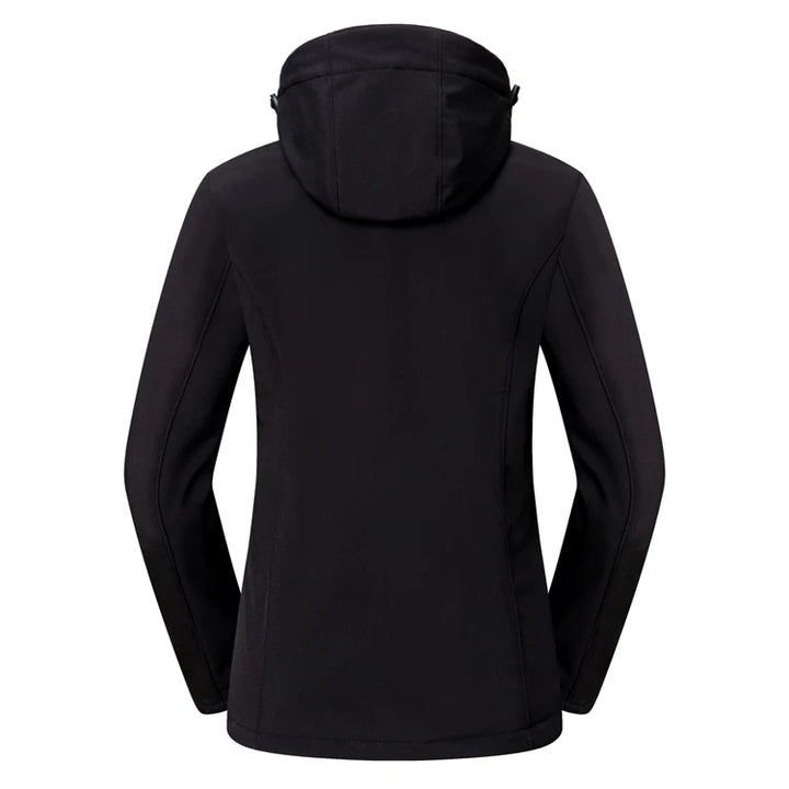 Customize LOGO Women Waterproof Softshell Jacket Outdoor Zipper Hiking Skiing Sports Cardigan Coats Fleece Liner Warm Hoody Tops