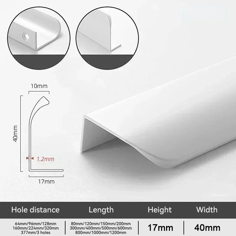 Hidden Cabinet Pulls Drawer Knobs Bedroom Door Handles Aluminum Alloy Kitchen Cupboard Door Pulls Furniture Handle Hardware