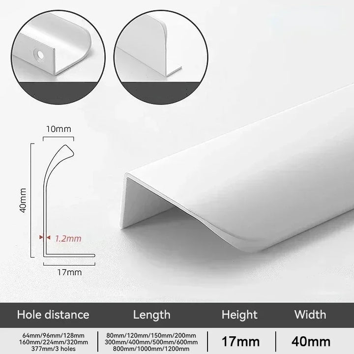 Hidden Cabinet Pulls Drawer Knobs Bedroom Door Handles Aluminum Alloy Kitchen Cupboard Door Pulls Furniture Handle Hardware