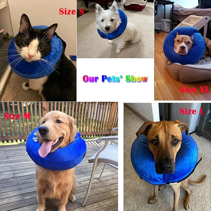 Soft Elizabethan Dog Cone Collar Inflatable Pet Recovery E-Collar for Small to Large Dogs And Cats Ideal for Surgery Recovery