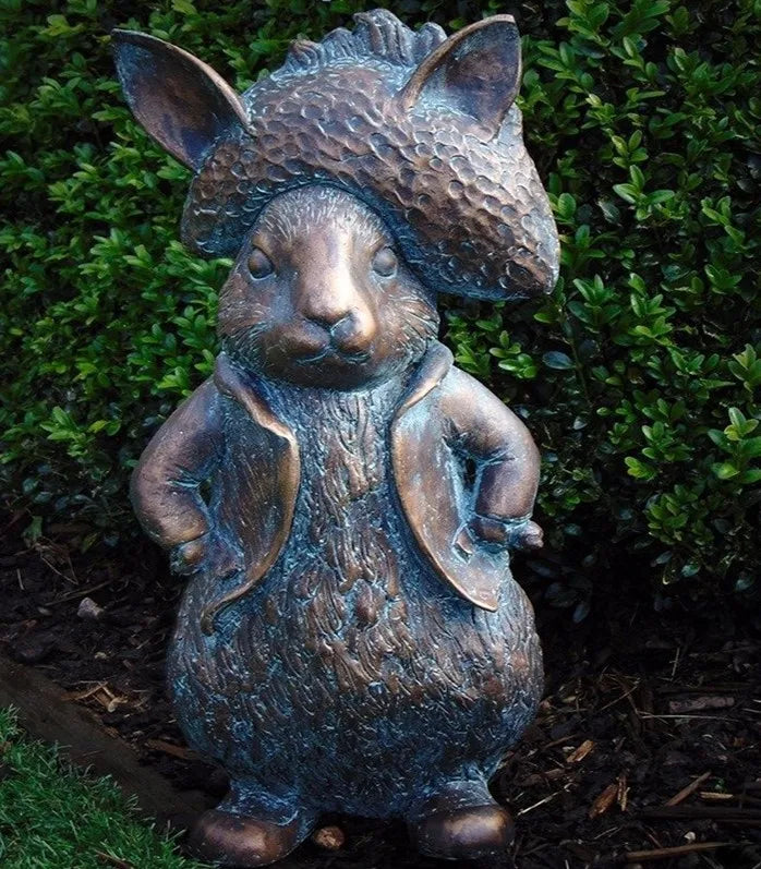 1PC Alice in Wonderland Figurines Rabbit Hedgehog Water Duck Resin Craft Ornaments  Garden  Decor
