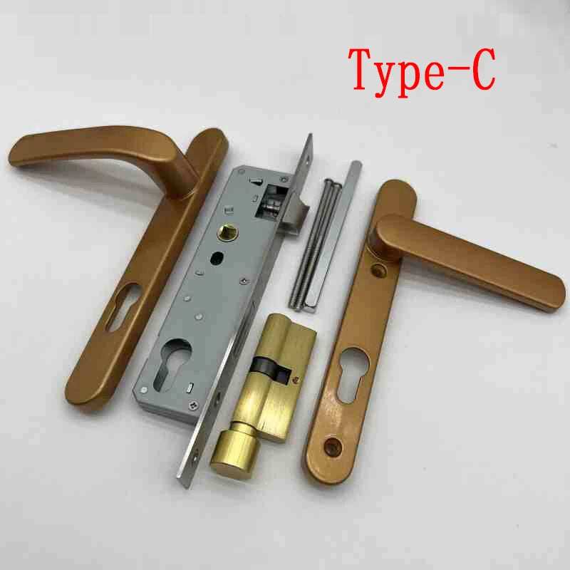 Broken Bridge 8525/9230 Series Screen Door Double Door Aluminum Alloy Black And White Gold And Silver High Low Door Lock Handle