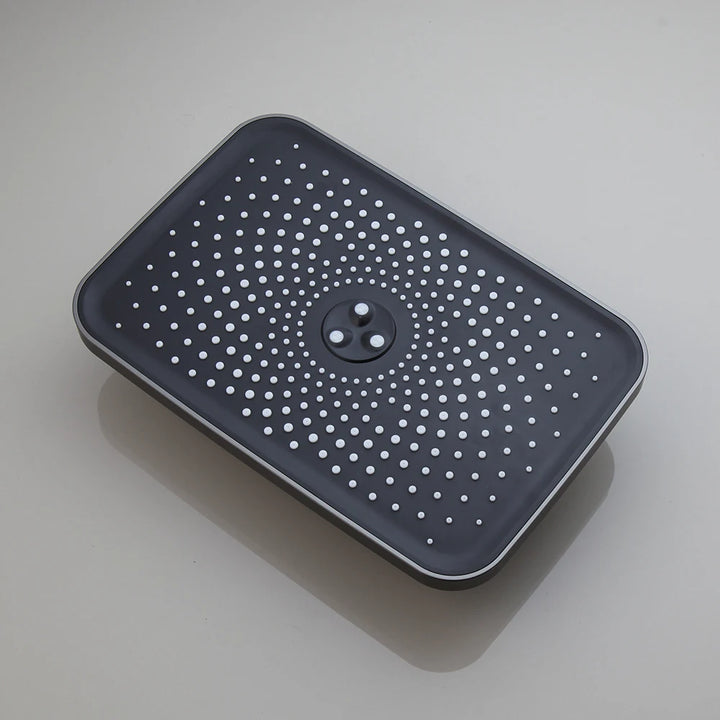 KEMAIDI Piano Key Shower Faucet Set Grey Shower System 4 Function Bathroom Rain Shower Combo Set Brass Bathtub Faucets Mixer