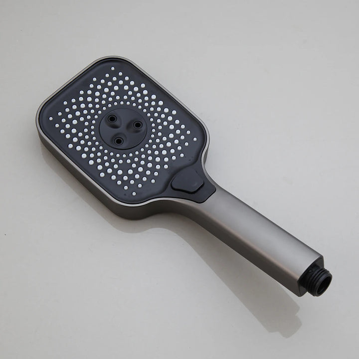 KEMAIDI Piano Key Shower Faucet Set Grey Shower System 4 Function Bathroom Rain Shower Combo Set Brass Bathtub Faucets Mixer