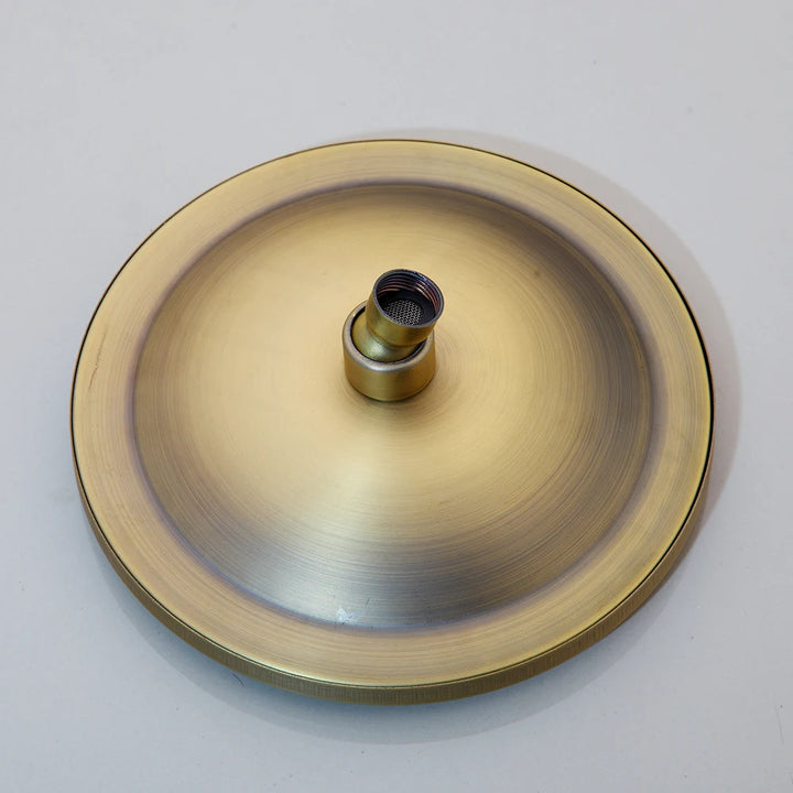 KEMAIDI Shower Faucet Sets 8 inch Antique Brass Round Rainfall Shower Head Wall Mounted Bathroom 2 Handles Shower Systerm