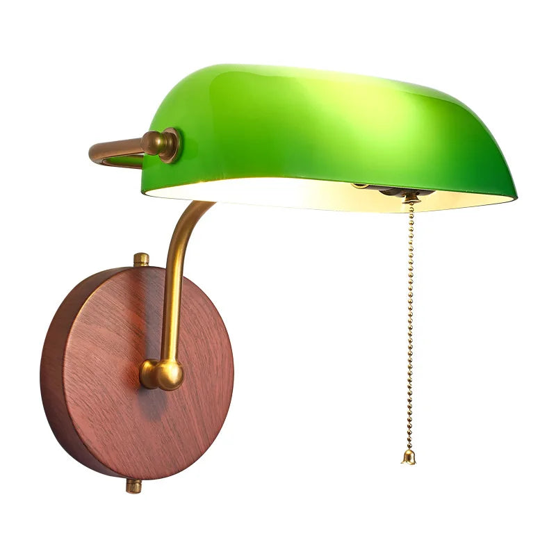 Retro Wall Lamp Entrance Courtyard Entrance Living Room Corridor Hotel Green Glass Cover Atmosphere Sconce